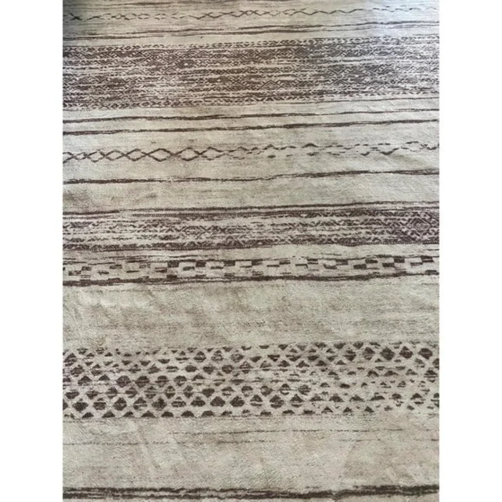 New 5x7 Cream Brown Boho Area Rug Washable Soft Carpet for Home & Room Decor
